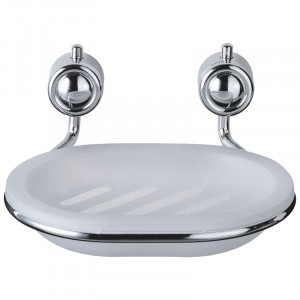 Мыльница д/ванной подвесная B0922,13*13*4см,хром,пласт,крепление-шуруп,SOFT, 2483 Рыжий Кот