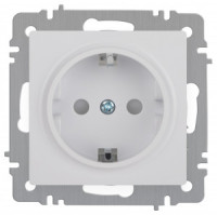 ЭРА Intro Accent мех. роз. СУ 1 мест. (земля, шторки), 16А 250В, белый Б0063506