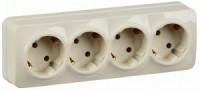 IEK GLORY роз. ОУ 4-ая 16А (земля) РС24-3-ХК кремовый (бежевый) ERH41-K33-16