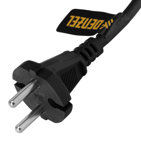 Шнур сетевой Energy Series, ПВС, 3 м, 2 x 1 мм, с неразборной вилкой, черный, Denzel