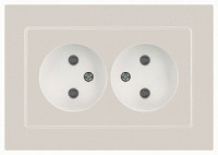 ЭРА Intro Accent мех. роз. СУ 2 мест. 16А 250В, перламутр 6-204-06