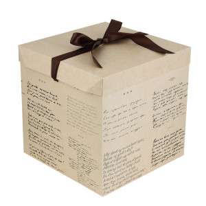 Коробка подарочная, складная, с лентой, 25x25x25 см, 4 дизайна, цветы, бабочки