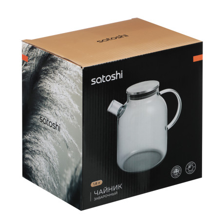 SATOSHI Графит Чайник заварочный 1,8л, стекло, нерж.сталь