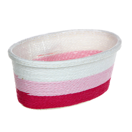 INBLOOM Кашпо плетеное с бантиком 19.5х12х8см, бумажная лоза, ПП