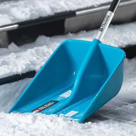 Лопата для уборки снега, полипропилен, 365х460х1500мм, алюминиевый черенок, ПВХ накладка, LUXE Palisad