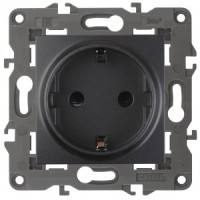 ЭРА 14 Elegance мех. роз. СУ (земля) шторки 16A,250В, антрацит 14-2102-05 автоклеммы 3813