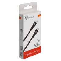 BY Кабель для зарядки Nylon Pro Type-C-Type-C, 60W, 1 м, 5A, нейлон, черный