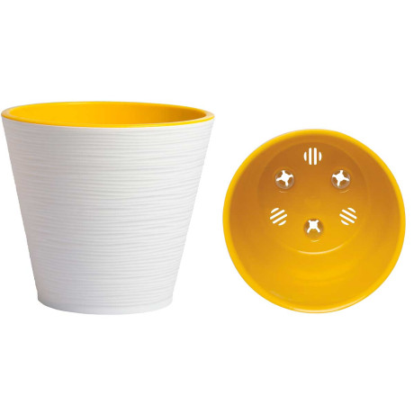 Горшок КОНУС 6л БЕЛЫЙ с вклад К23-10 Ливин х9