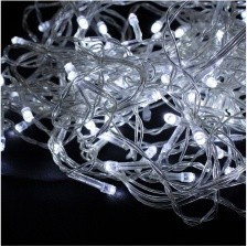 LEEK Гирлянда-занавес св/д 240LED 6500К, xол-белый, 8 реж.,3x2м, прозрач.провод, IP20 XMAS 01