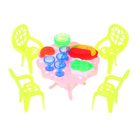ИГРОЛЕНД Набор мебели и посуды для кукол, ABS, 12х12х9см