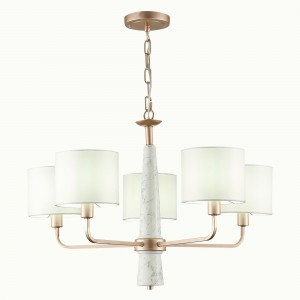 ST LUCE св-к подвесной  5x40W E14 450x660x1020 Матовое золото/Белый IP20 SL1163.203.05