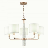 ST LUCE св-к подвесной  5x40W E14 450x660x1020 Матовое золото/Белый IP20 SL1163.203.05