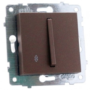 OVIVO мех. выкл. СУ 1 кл. 10А (узкая клавиша, проходной) мокка 610-000219-209