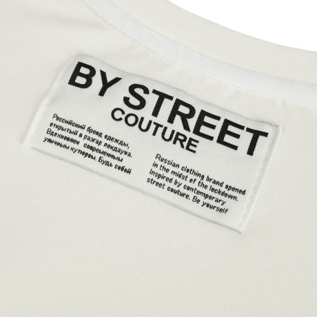 Футболка с вышивкой BY, унисекс, белая, разм.M