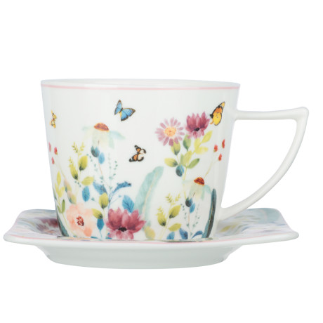 Набор чайный 2 пр., 250мл, MILLIMI, Цветы, фарфор
