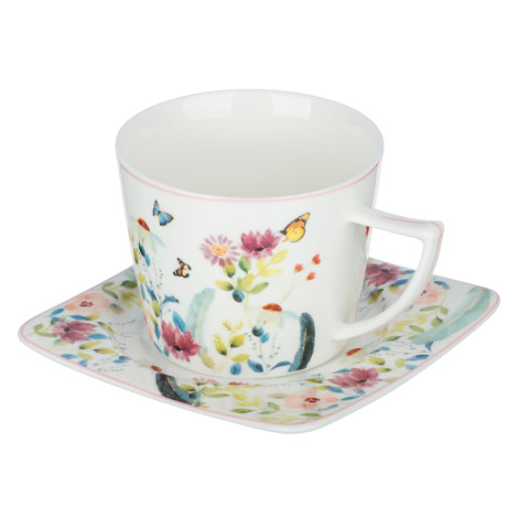 Набор чайный 2 пр., 250мл, MILLIMI, Цветы, фарфор