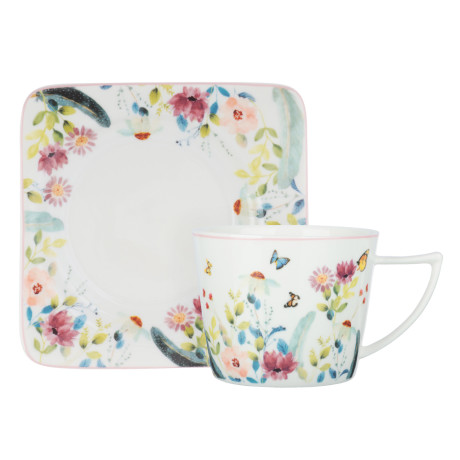 Набор чайный 2 пр., 250мл, MILLIMI, Цветы, фарфор