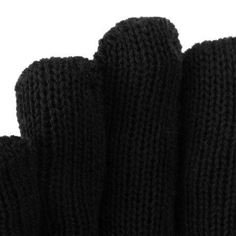 Перчатки трикотажные, акрил, двойные, черный, двойная манжета Сибртех