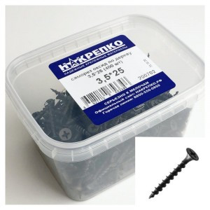 Саморез оксид по дереву потайной крупный шаг 3,5*25 (400 шт EC) (цена за уп) НАКРЕПКО 200702