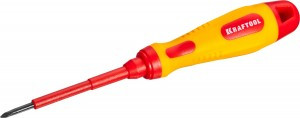 Отвертка KRAFTOOL "EXPERT", высоковольт,Cr-Mo-V стерж, 2к маслобензост.рукоят zu250084-0-060