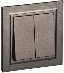 IEK BRITE выкл. СУ 2 кл. 10А, 230В, бронза ВСР10-2-0-БрТБ BR-V20-0-10-K45-F