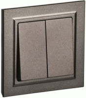 IEK BRITE выкл. СУ 2 кл. 10А, 230В, бронза ВСР10-2-0-БрТБ BR-V20-0-10-K45-F