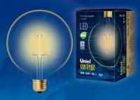 Uniel Vintage Шар G125 E27 8W(680lm) 2250K филамент золотистая  125x175 LED-G125-8W/GOLDEN/E27