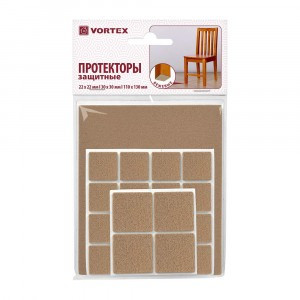Протекторы д/мебели защитные из фетра 22*22/30*30/110*130мм, бежевые 24382 VORTEX
