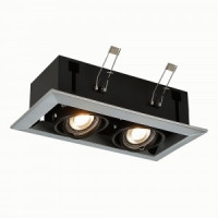 ST LUCE св-к встр. 2x50W GU10 245x126x70 Черный/Серебристый ST250.148.02