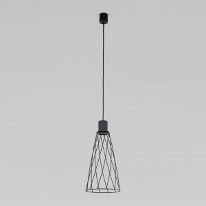 TK Lighting св-к подвесной 1х10W 190х190х1800 пластик черный Modesto 10161 a068664