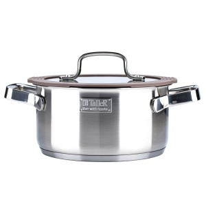 Кастрюля нерж сталь с крышкой Experience 2,1л стенки 0,6мм дно 4,0мм, индукция TR-17352 TalleR