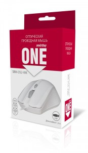 Мышь проводная Smartbuy ONE 352 белая, провод 1,2м (SBM-352-WK) / 100