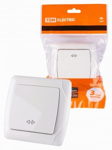 TDM Онега  выкл.  CУ 1 кл. перекр 10А белый  SQ1805-0062