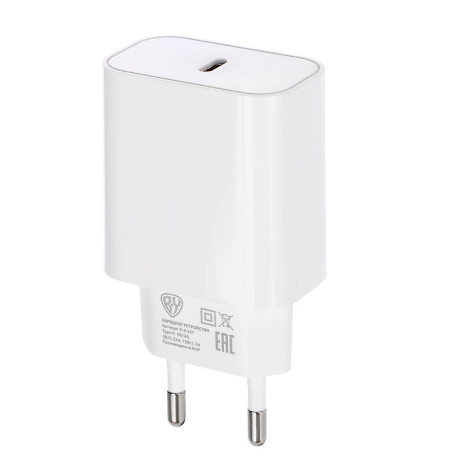 BY Сетевое зарядное устройство Basic 20Вт, USB-C PD,110-240В,50-60Гц, пластик, белый