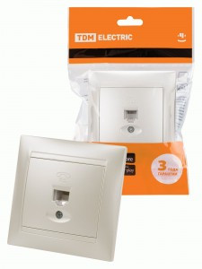 TDM Лама роз. СУ 1 мест. тел. RJ11  перламутр SQ1815-0815