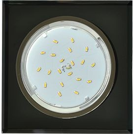 Ecola GX53 H4 5311 св-к Стекло Квадрат скошенный край черный хром-черный 38x120 FN53SNECH (10!)