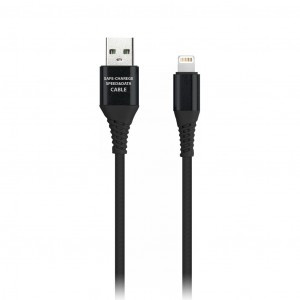 Дата-кабель USB(A)шт. - 8pin шт.(iphone) Smartbuy рез.опл. Gear, 1м, 2А, черн.(iK-512ERG black)