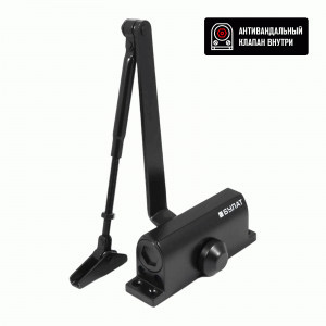 Доводчик дверной БУЛАТ ULTIMATE ДД-60 A-B (25-80 кг) черный, морозостойкий(10)