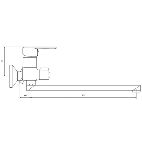 СоюзКран Смеситель для ванны с душем, прямой излив 35см, керам. картридж 35мм, белый, цинк, SK08-P10