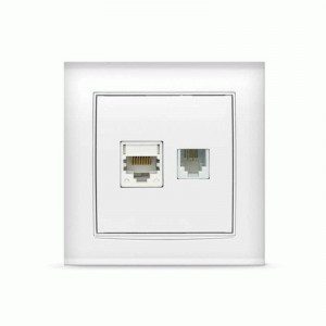 UNIVersal Бриллиант роз. телеф./компьют. СУ 2 мест. бел. (керам. осн., RJ11+RJ45) 7947618