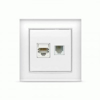 UNIVersal Бриллиант роз. телеф./компьют. СУ 2 мест. бел. (керам. осн., RJ11+RJ45) 7947618