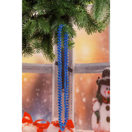 Цепь новогодняя Т186-3 1,8м Шарик d-0.7см син х24