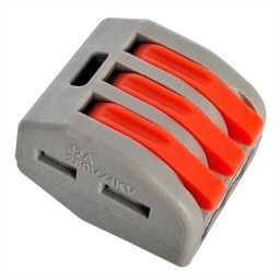 LEEK клемма СМК 222-413 с рычагом 3х(0,08-2,5(4)мм2) LE TB1 (уп.50шт, цена за шт)