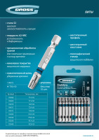 Бита Torx 10х50мм, сталь S2, шестигр., 10 шт. Gross