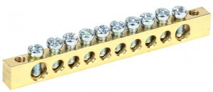 IEK шина PEN "земля-ноль" 6х9мм 10/2 (10групп/креп по краям) YNN11-10-100