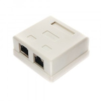 Розетка компьютерная 8p8c (RJ-45) cat 5e внешняя экранированная 2 гн.