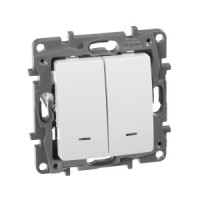 IEK ETIKA Plus мех. выкл./перекл. СУ 2 кл. бел. авт. зажим (инд.) 672216