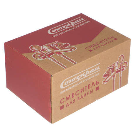 СоюзКран Смеситель для ванны с душем, короткий излив, картридж 35мм, нерж. сталь, черный, SS09-M132