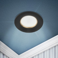 ЭРА св-к встр. KL107 BK/GD MR16 GU5.3 85х25(70) черный золото 61097