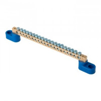 EKF Шина N &quot;Ноль&quot; (нул.) N 6x9мм 18 отверстий латунь синий изолятор на DIN-рейку PROxima sn0-63-18-d
